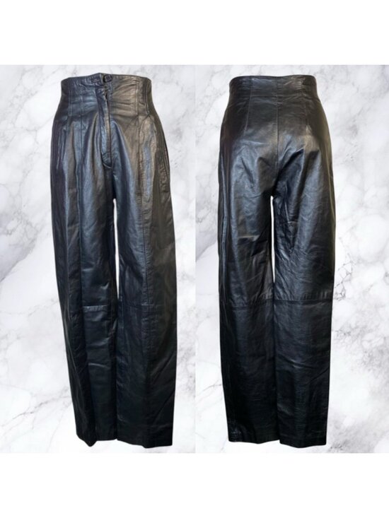 Vintage Pants - VTG Toffs Relaxed Leather Trouser